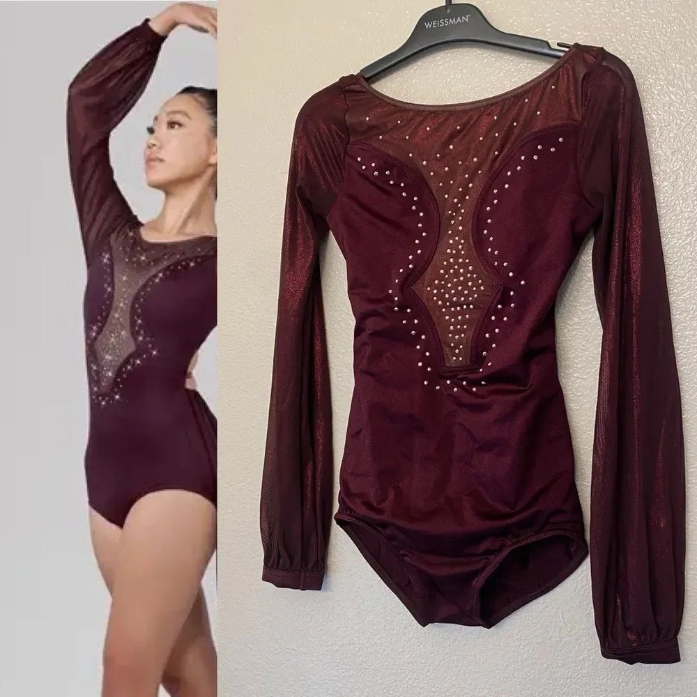 WEISSMAN competition contemporary solo Dance Costume Burgundy Maybe 15745 LC chi
